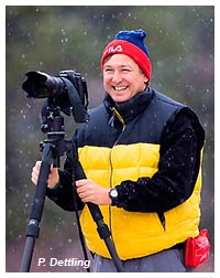 Robert Berdan camera and tripod in winter by Peter Dettling. 